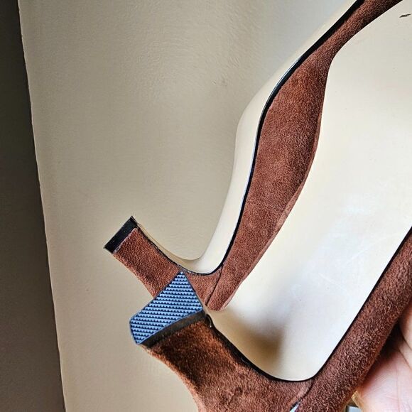 VINTAGE NEW OLD STOCK COSMOPOLITAN BROWN GENUINE LEATHER HEELS SHOES SIZE 8.5 - Picture 14 of 16